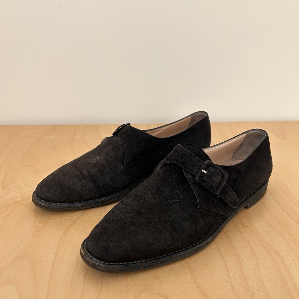 Manola Blahnik Loafers Black Suede 38 (8.5)